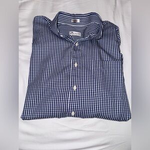 Peter Millar MEN'S CROWN SOFT GINGHAM SPORT SHIRT Size L EUC Navy Gingham